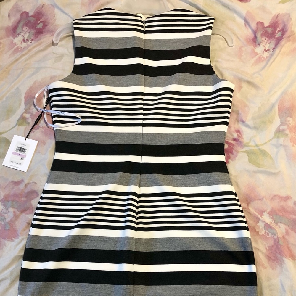 Calvin Klein Striped Ponte Bodycon Sheath Dress